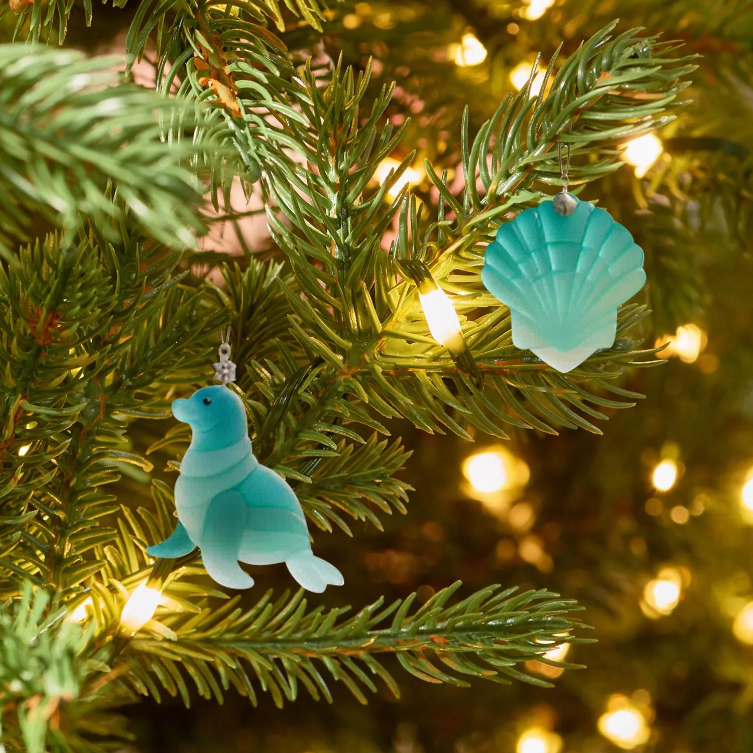 Sea Glass Animal Advent Calendar 2025, 24 Day Sea Animals Figurines : Vintage Christmas Ornament Countdown