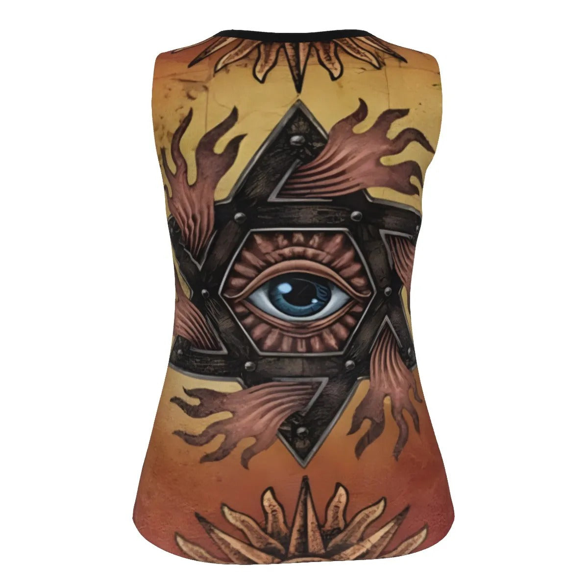 Mystic Mandala Women’s Tank, Sacred Geometry Eye Top, Psychedelic Sun Boho Festival Shirt