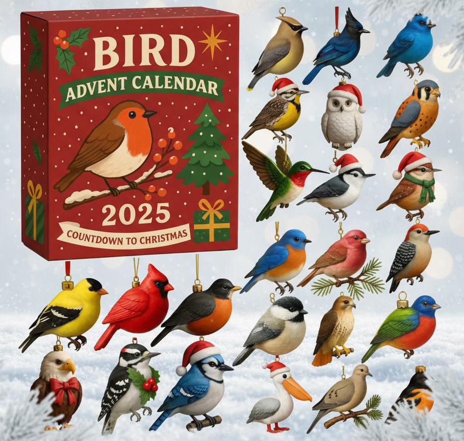 Bird Advent Calendar 2025, 24-Day Countdown to Christmas, Nature-Inspired Holiday Gift for Bird Lovers, Christmas Gift for Kids