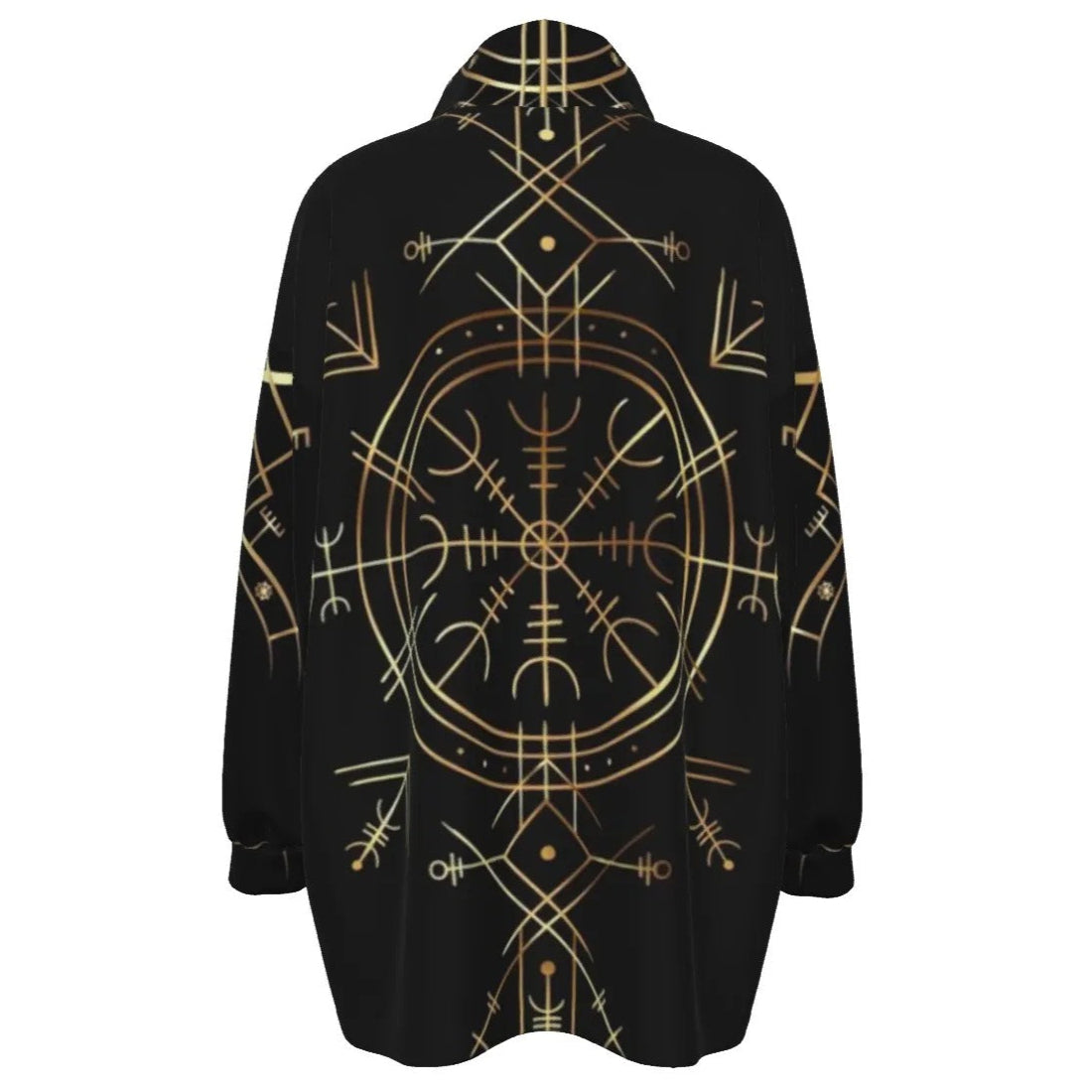 Viking Vegvisir Mysticism Women’s Coat, Norse Compass Viking Jacket, Nordic Rune Outerwear, Viking Sacred Geometry Fashion
