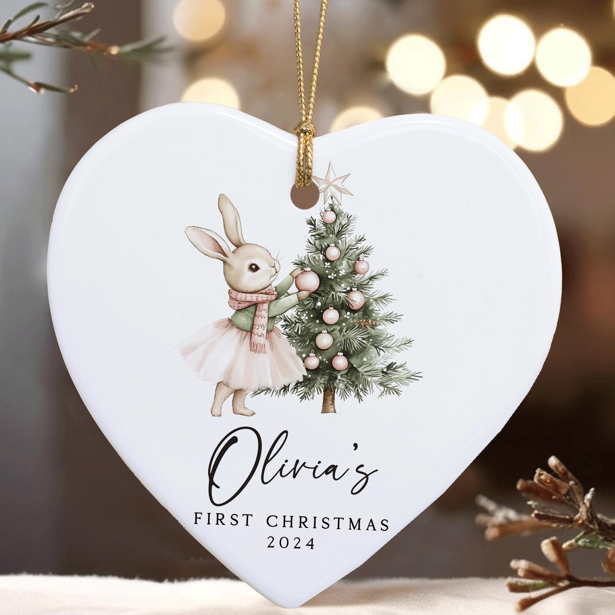 Baby Girl First Christmas Ornament, Personalized Baby Christmas Ornament, Baby's First Christmas, Custom Baby Ornament, Christmas Keepsake