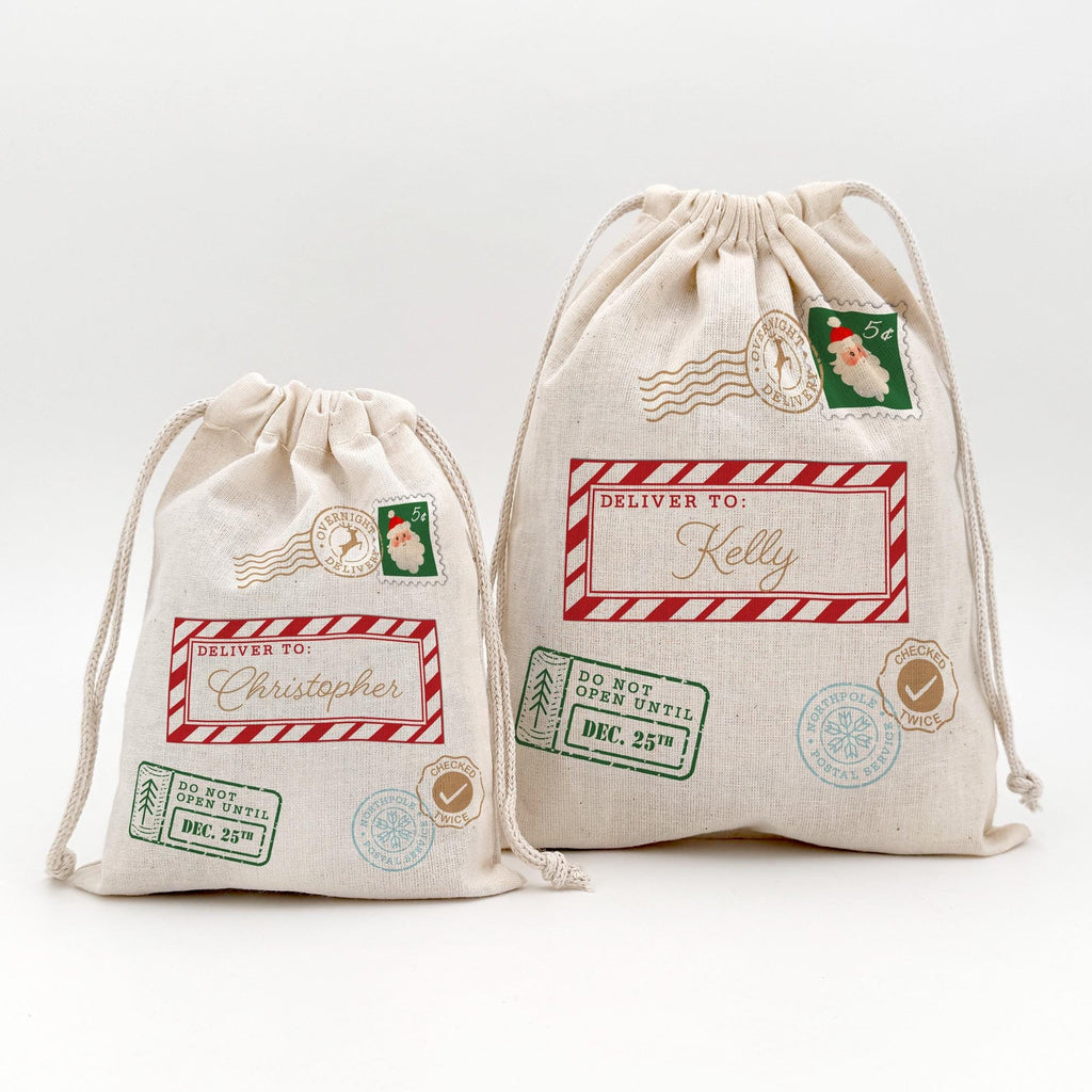 Personalized Santa Sack, Drawstring Christmas Goodie Bag, Special Delivery, Do Not Open Until December 25th, Christmas Gift