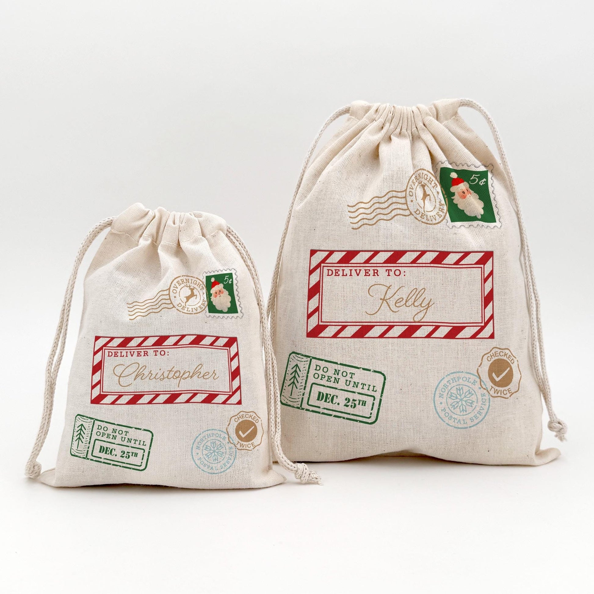 Personalized Santa Sack, Drawstring Christmas Goodie Bag, Special Delivery, Do Not Open Until December 25th, Christmas Gift