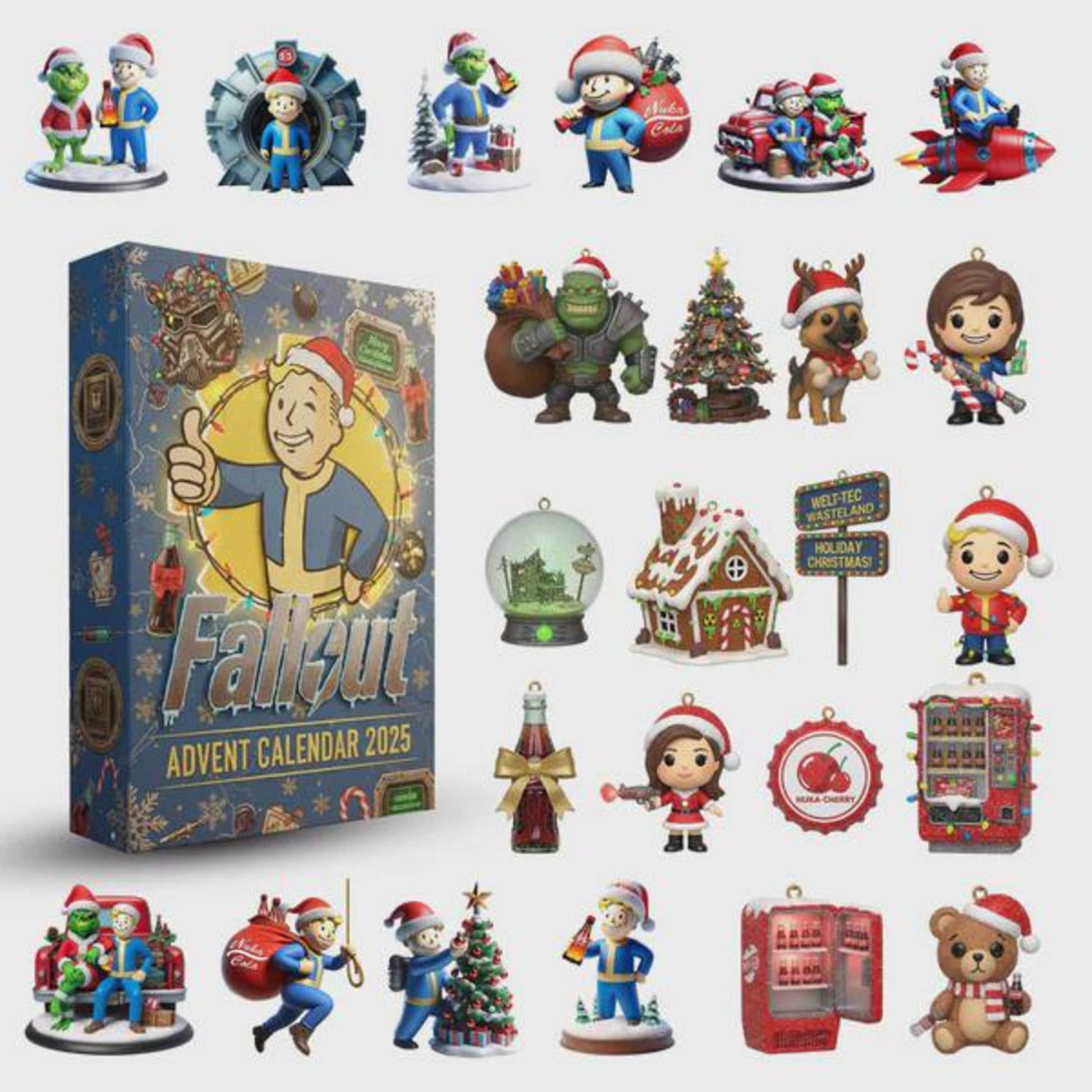 Fallout Advent Calendar 2025, 24 Mini Figures & Ornaments, Gamer Christmas Countdown Gift for Video Game Fans