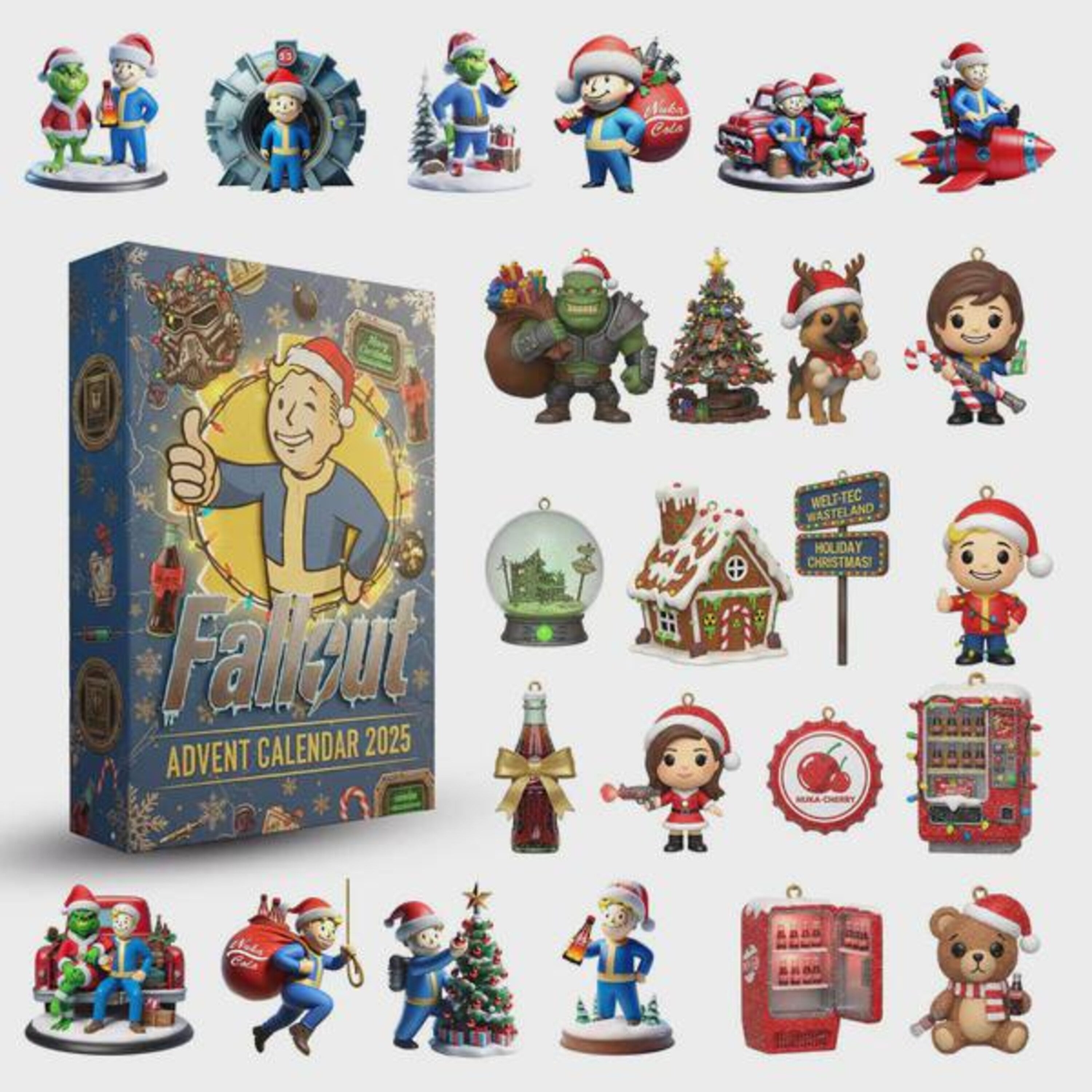 Fallout Advent Calendar 2025, 24 Mini Figures & Ornaments, Gamer Christmas Countdown Gift for Video Game Fans