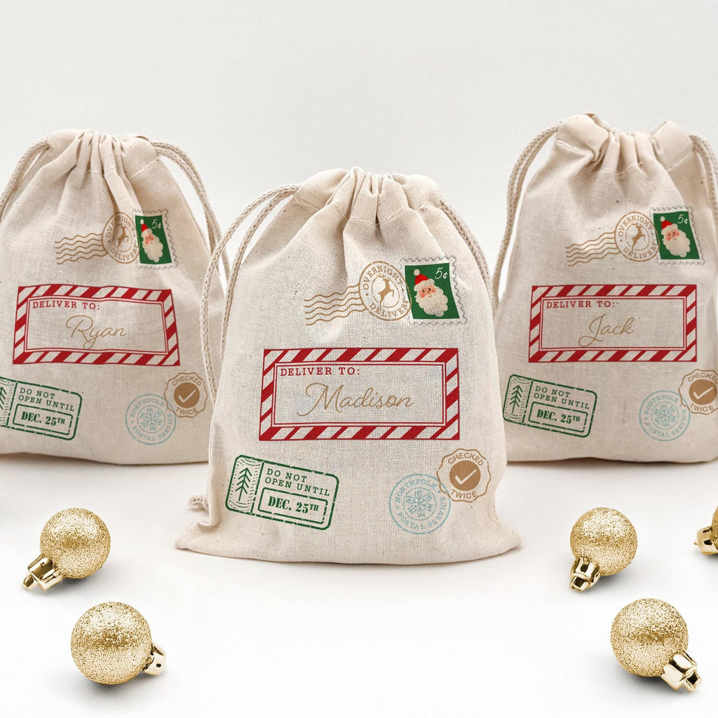 Personalized Santa Sack, Drawstring Christmas Goodie Bag, Special Delivery, Do Not Open Until December 25th, Christmas Gift