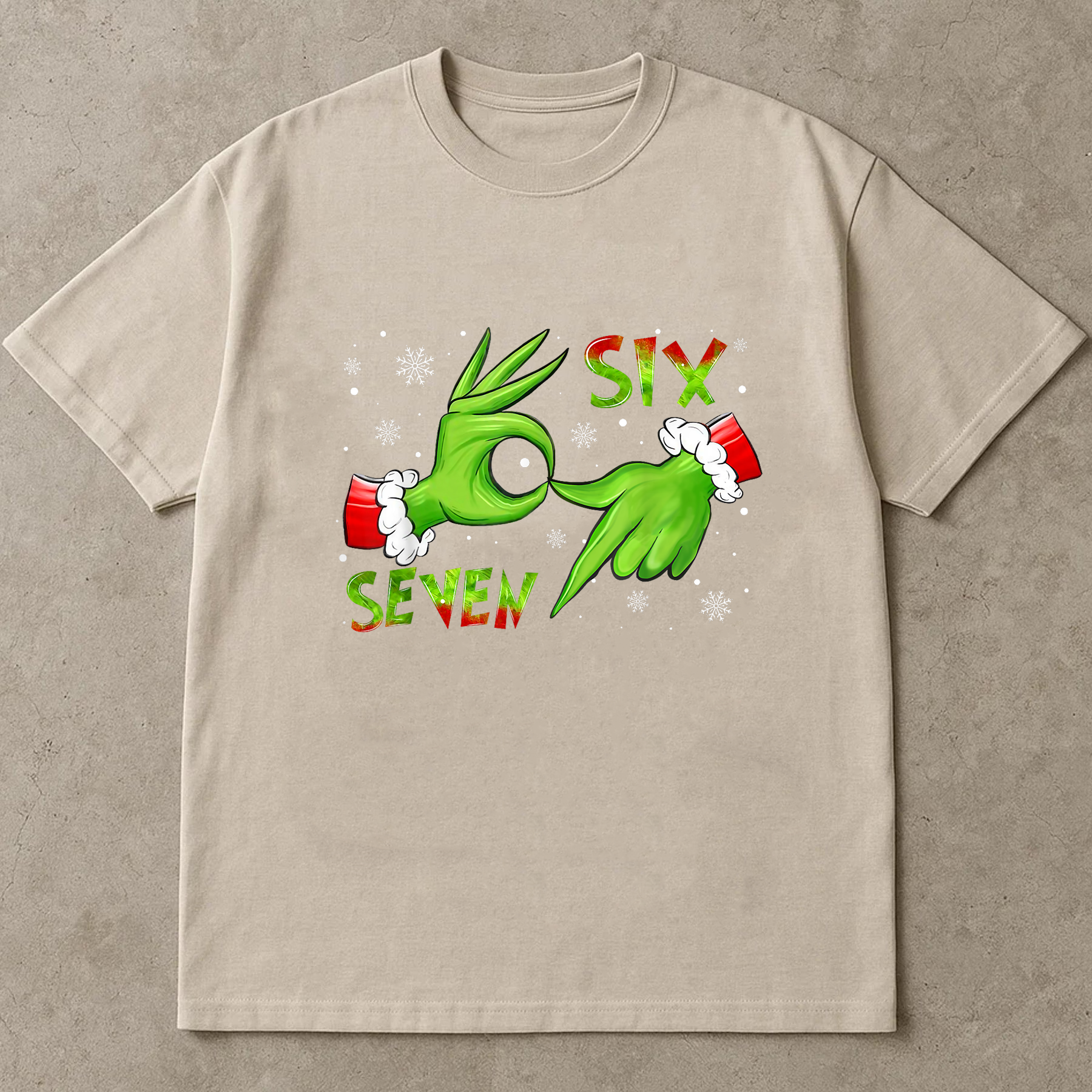 Six Seven Merry Christmas Shirt, Cute Cat Christmas Tee, Holiday Lights Shirt, Xmas Shirt for Women, Christmas Graphic Tee, Santa Hat Shirt