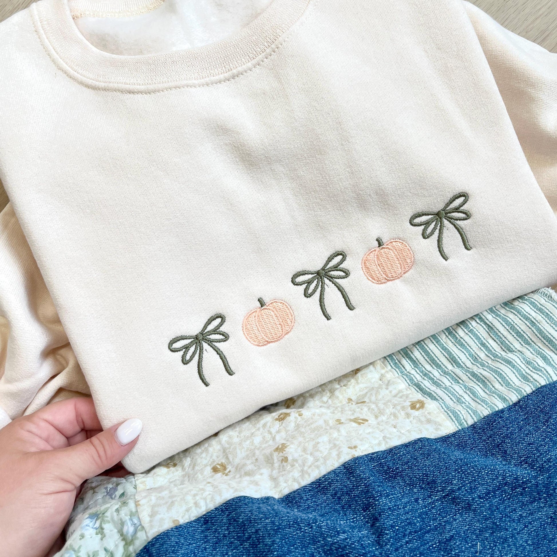 Embroidered Coquette Halloween Icon Crewneck Sweatshirt, Embroidered Halloween Sweater, Spooky Season, Halloween Gifts For Her EBAC24