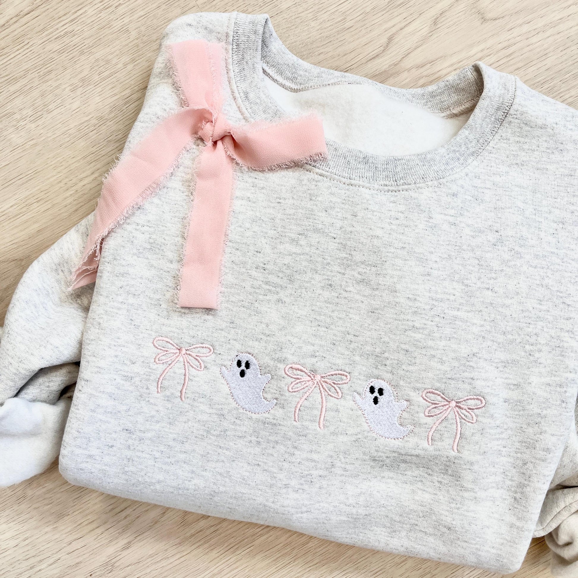 Embroidered Coquette Halloween Icon Crewneck Sweatshirt, Embroidered Halloween Sweater, Spooky Season, Halloween Gifts For Her EBAC24