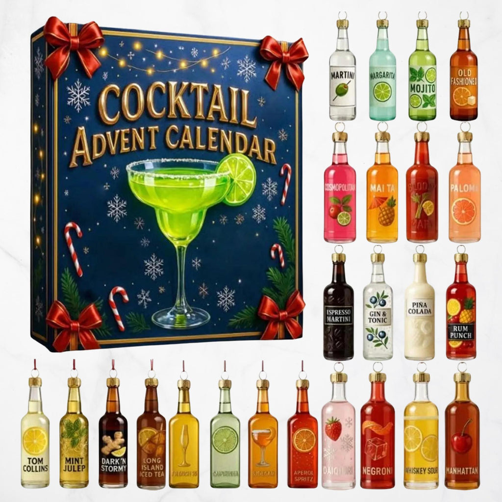 2025 Cocktail Advent Calendar, 24 Days Christmas Countdown Calendar With 24 Mini Items Acrylic Ornaments
