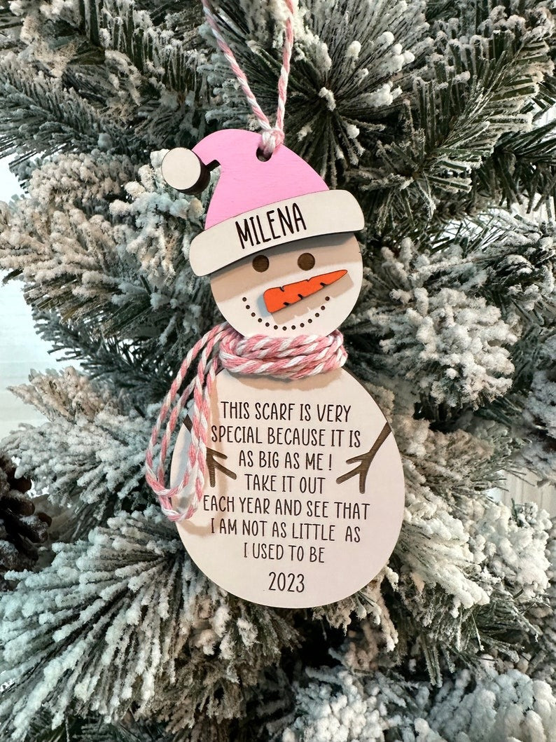 Personalized Snowman Height Ornament Keepsake, 2025 Babies First Christmas, Watch Me Grow, Kids Gift Exchange, DIY Daycare Classroom Craft.