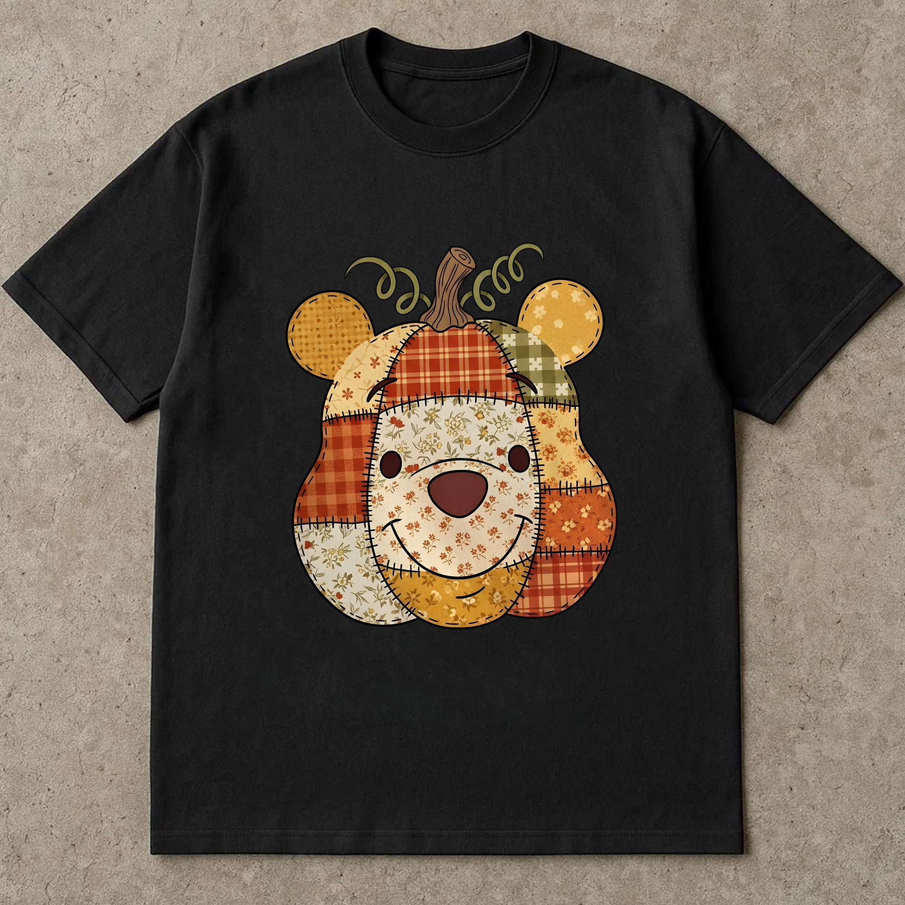 Preppy Floral Pooh Pumpkin Shirt, Fall Pumpkin Shirt, Autumn Shirt, Fall Girly Shirt, Fall Sublimation, Tis the season, Pumpkin Shirt