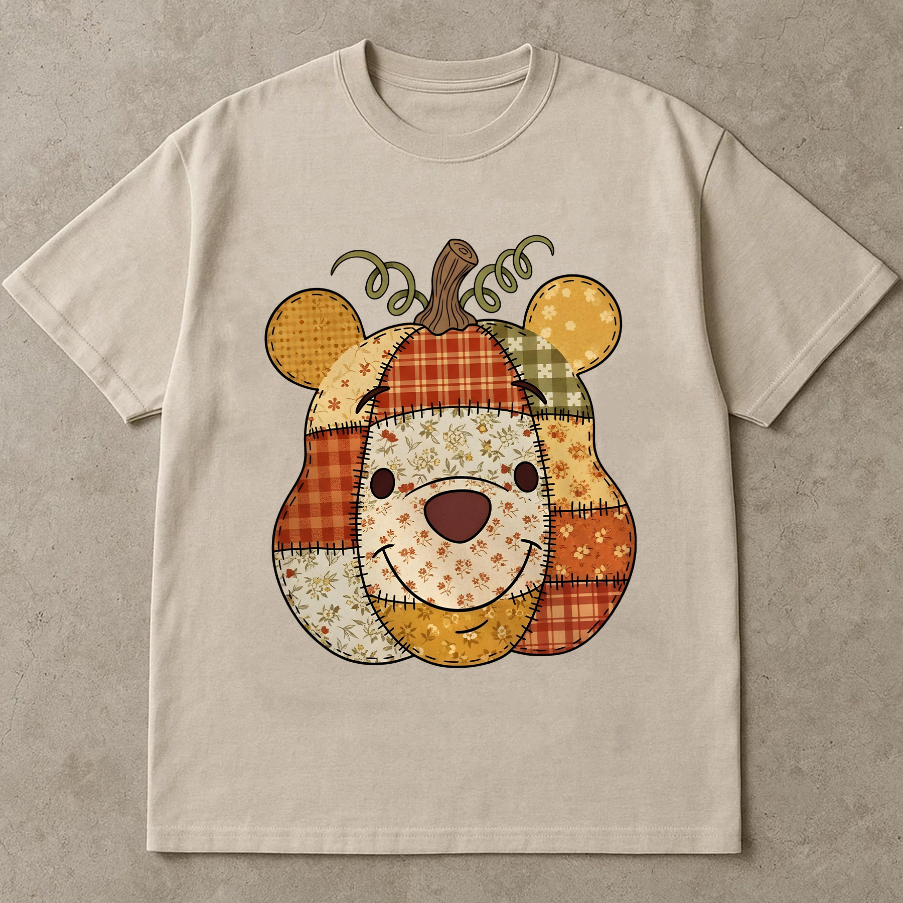 Preppy Floral Pooh Pumpkin Shirt, Fall Pumpkin Shirt, Autumn Shirt, Fall Girly Shirt, Fall Sublimation, Tis the season, Pumpkin Shirt