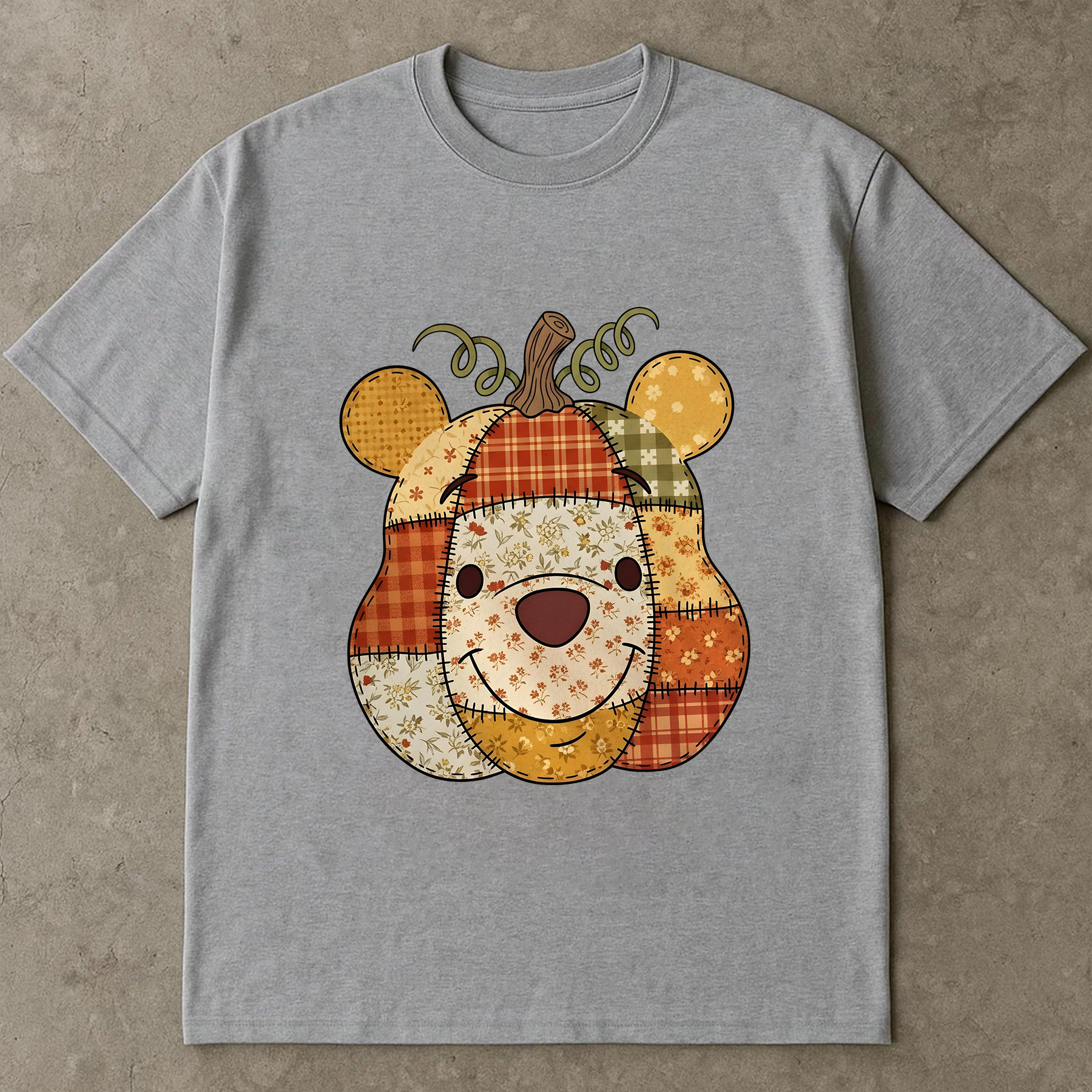 Preppy Floral Pooh Pumpkin Shirt, Fall Pumpkin Shirt, Autumn Shirt, Fall Girly Shirt, Fall Sublimation, Tis the season, Pumpkin Shirt