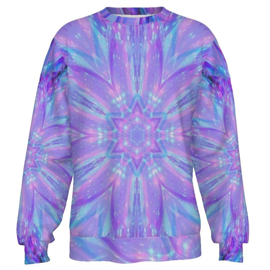 Kaleio Galaxy Sweater, Trippy Psychedelic Pullover, Holographic Space Mandala Knitwear, Cosmic Festival Streetwear for Men & Women