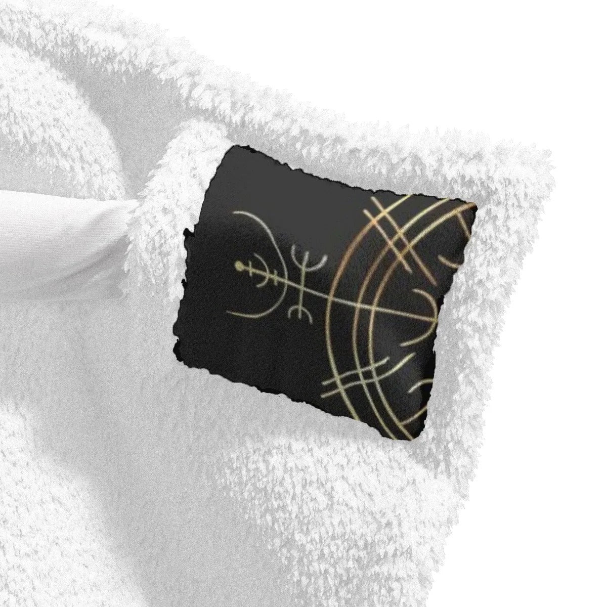 Viking Vegvisir Mysticism Wearable Hooded Blanket, Norse Rune Viking Cozy Wrap, Nordic Compass Spiritual Cape, Viking Sacred Geometry Loungewear
