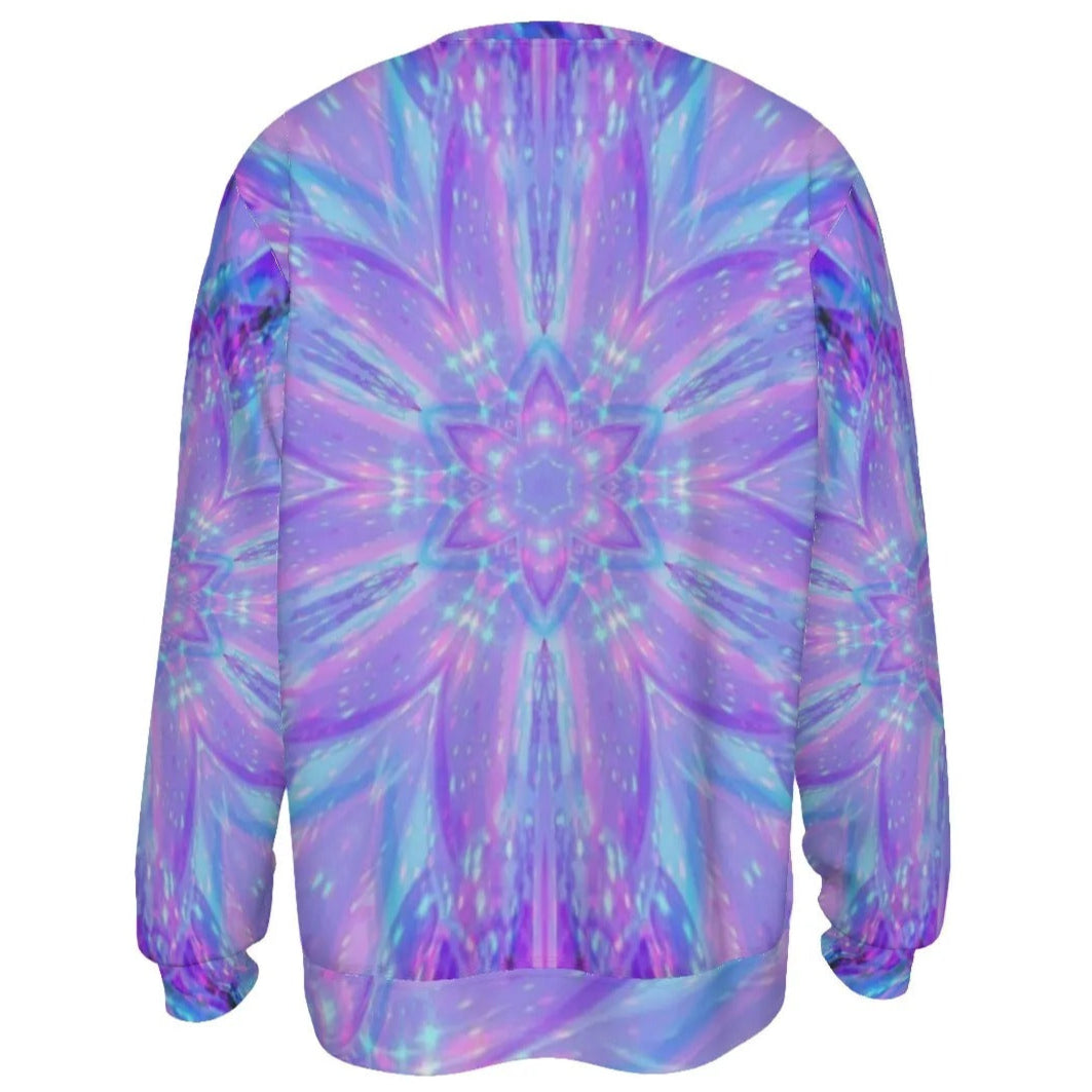 Kaleio Galaxy Sweater, Trippy Psychedelic Pullover, Holographic Space Mandala Knitwear, Cosmic Festival Streetwear for Men & Women