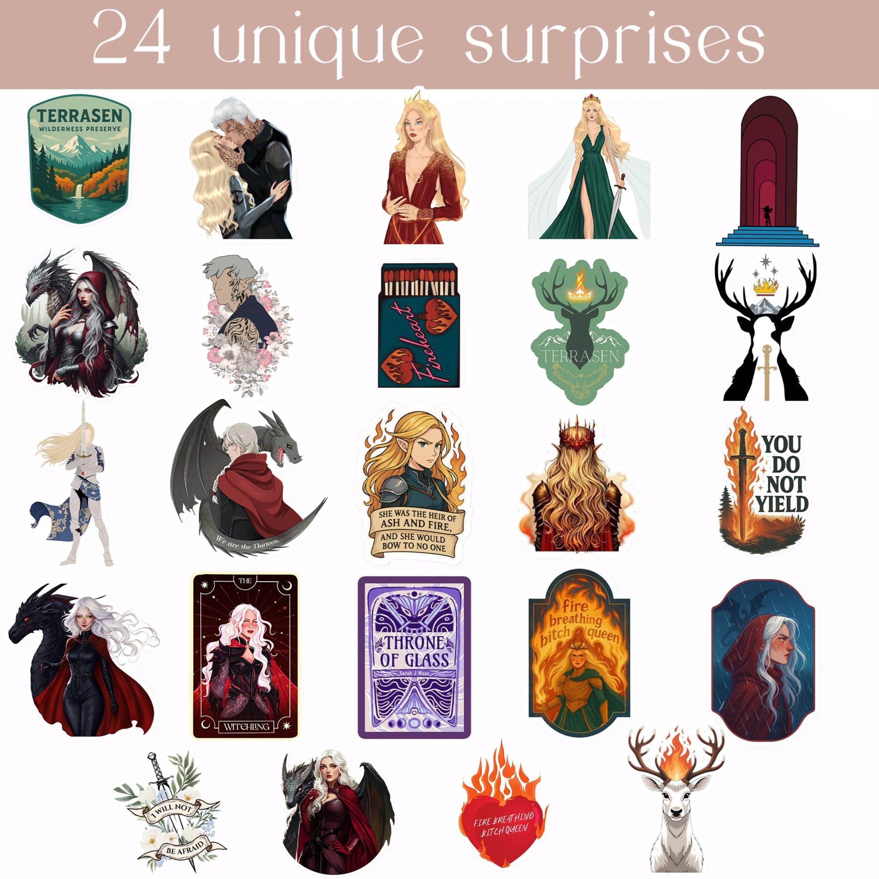 Throne of Glass Advent Calendar 2025, 24 Days of Fireheart Magic, Fantasy Book Lover Christmas Countdown Gift Box