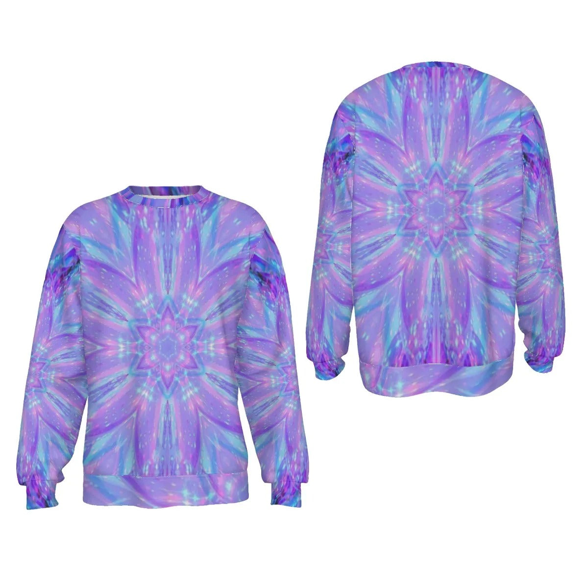 Kaleio Galaxy Sweater, Trippy Psychedelic Pullover, Holographic Space Mandala Knitwear, Cosmic Festival Streetwear for Men & Women