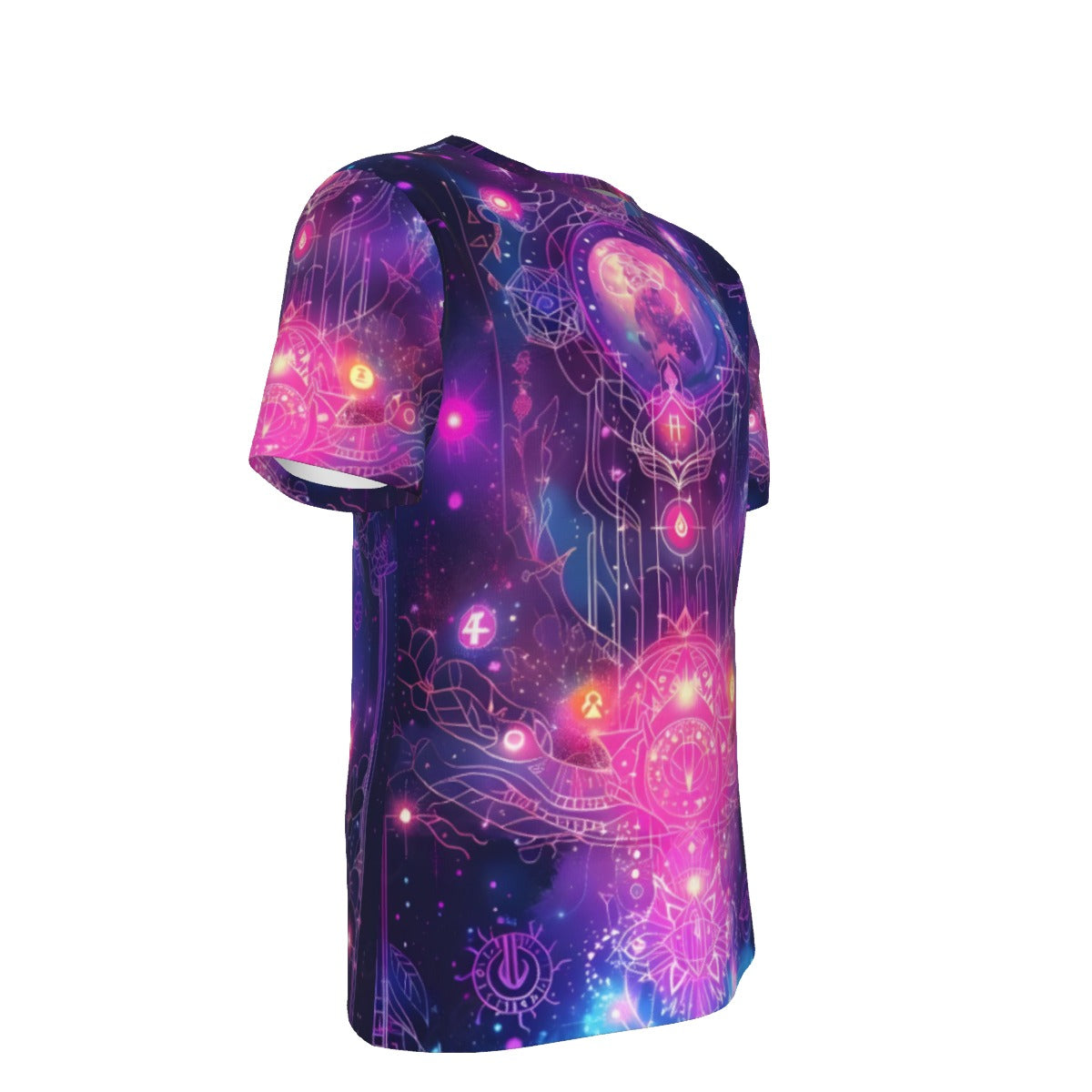 Cosmic Mysticism T - Shirt, Celestial Portal Energy T - Shirt, Astral Light Symbol T - Shirt, Vibrant Metaphysical Galaxy T - Shirt, Spiritual Geometry T - Shirt