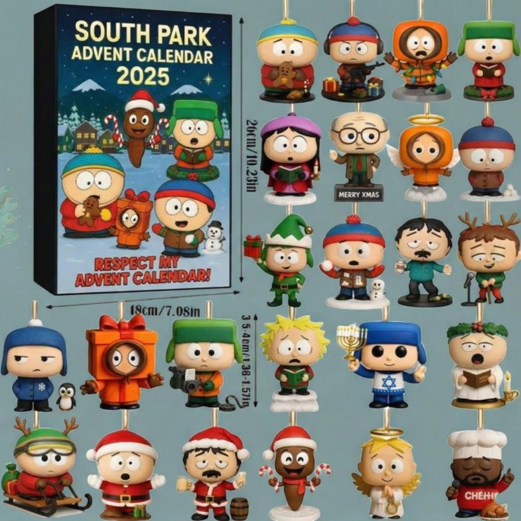 South Park Advent Calendar 2025, Mini Figure Set, 24 Day Christmas Countdown, Funny Holiday Gift for Fans & Adults