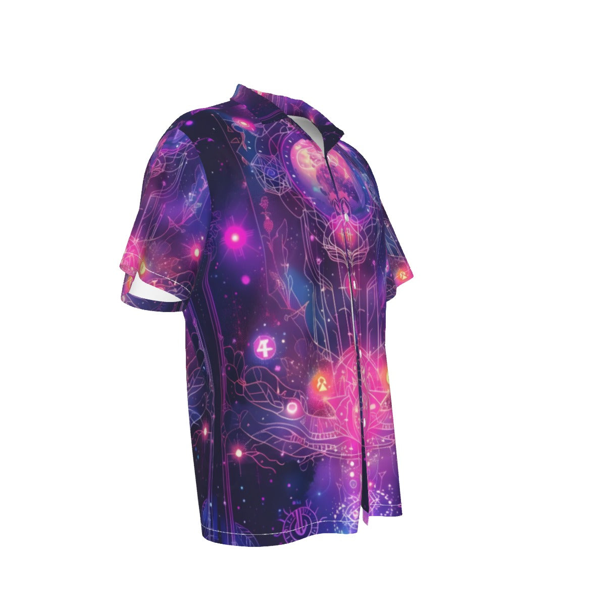 Cosmic Mysticism Hawaiian, Celestial Portal Hawaiian, Astral Light Symbol Hawaiian, Vibrant Metaphysical GalaxyHawaiian, Spiritual Geometry Hawaiian