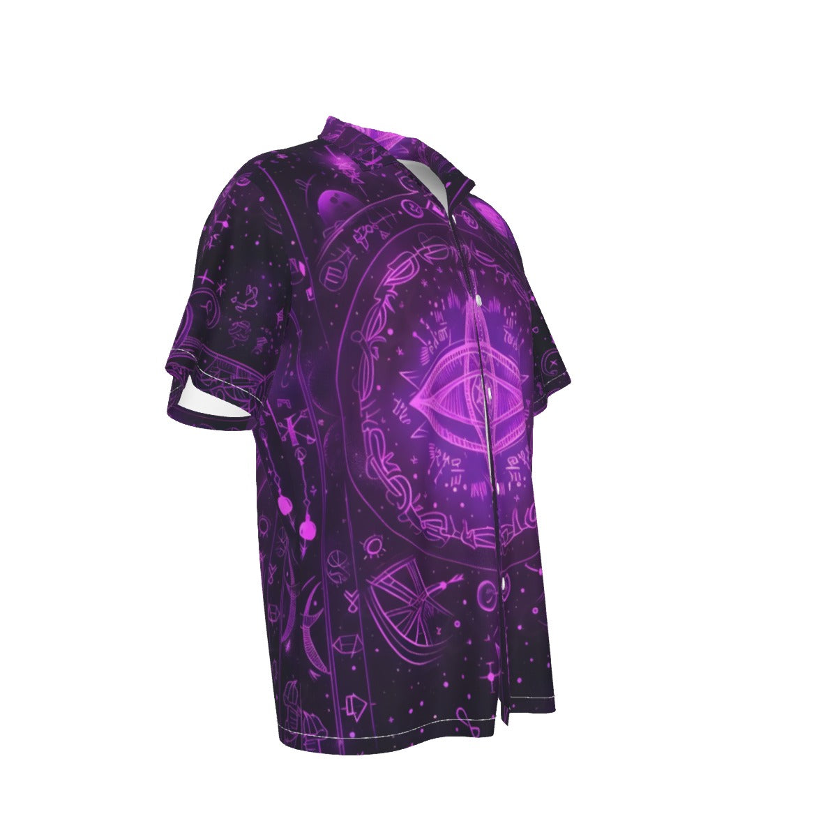 Mystical Fantasy Hawaiian, Arcane Magic Symbol Hawaiian, Witchcore Celestial Light Hawaiian, Vibrant Occult Energy Hawaiian, Esoteric Purple Spell Hawaiian