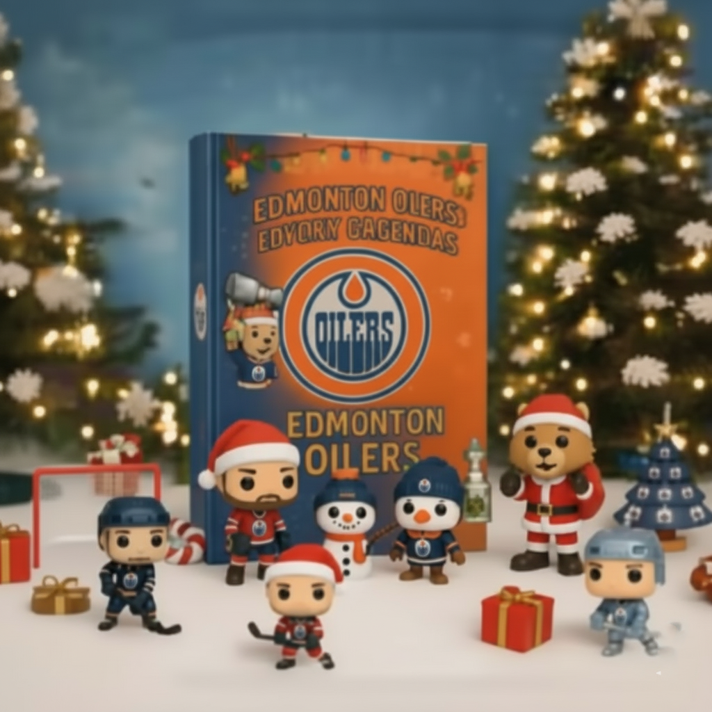 Edmonton Oilers Advent Calendar, NHL Hockey Countdown Box, 24 Days Mini Figures, Oilers Fan Christmas Gift