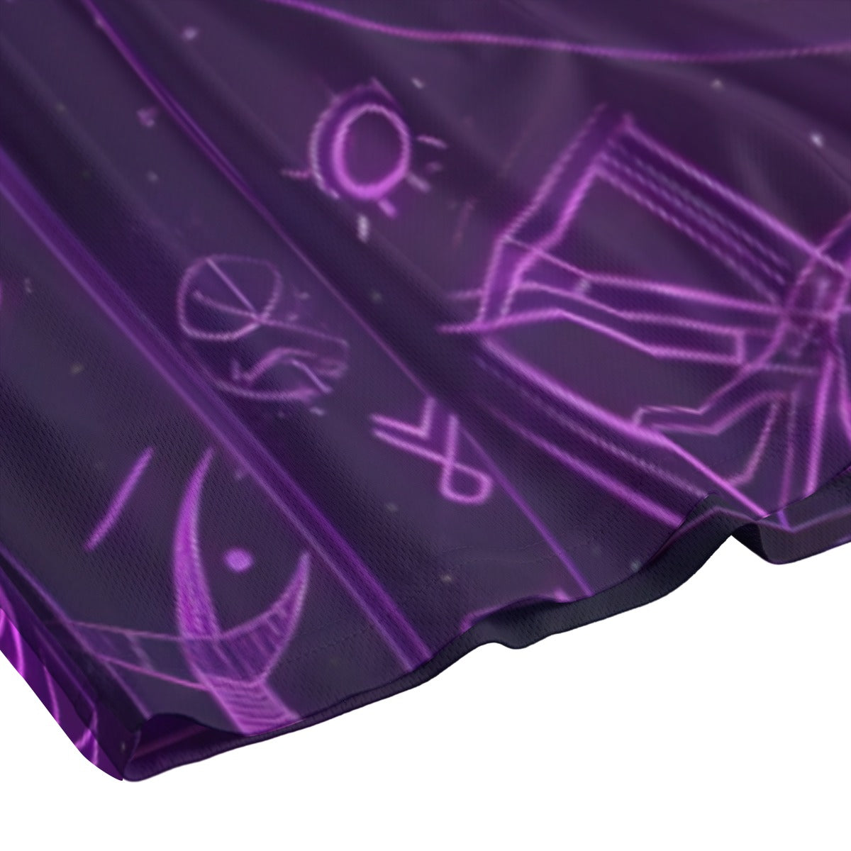 Mystical Fantasy Men's Shorts, Arcane Magic Symbol Shorts, Witchcore Celestial Light Shorts, Vibrant Occult Energy Shorts, Esoteric Purple Spell Shorts