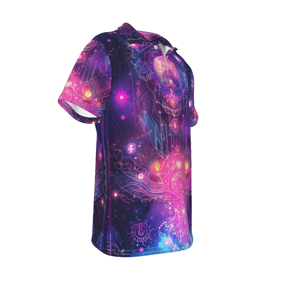 Cosmic Mysticism Polo, Celestial Portal Energy Polo, Astral Light Symbol Polo, Vibrant Metaphysical Galaxy Polo, Spiritual Geometry Polo