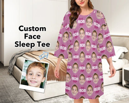 Custom Face Sleep Tees, Funny Personalized Sleepwear, Sleep Tee