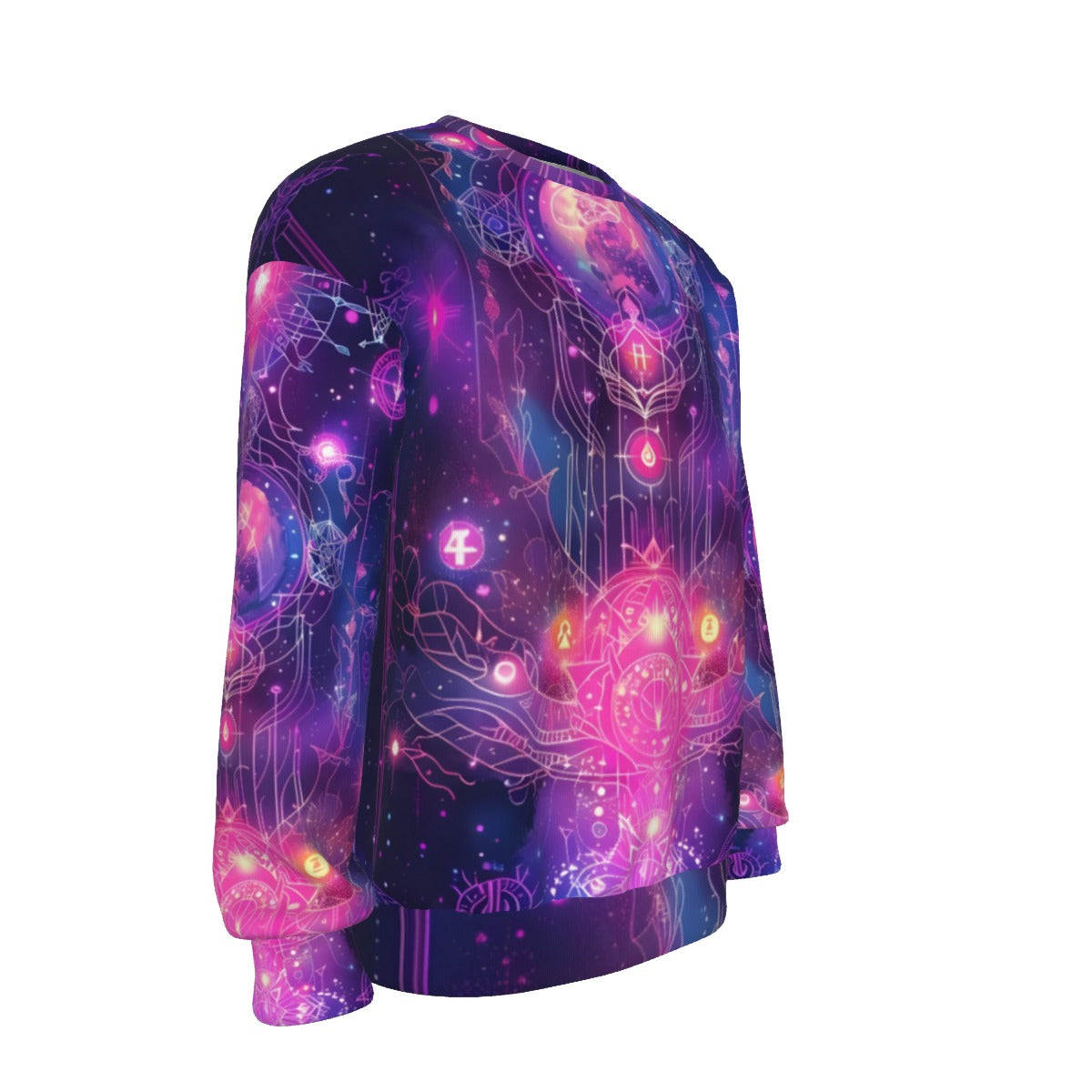 Cosmic Mysticism Sweater, Celestial Portal Energy Sweater, Astral Light Symbol Sweater, Vibrant Metaphysical Galaxy Sweater, Spiritual Geometry Sweater