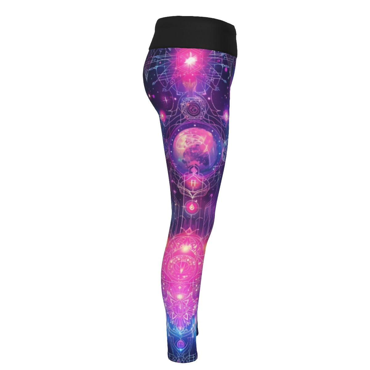 Cosmic Mysticism Leggings, Celestial Portal Energy Leggings, Astral Light Symbol Leggings, Vibrant Metaphysical Galaxy Leggings, Spiritual Geometry Leggings