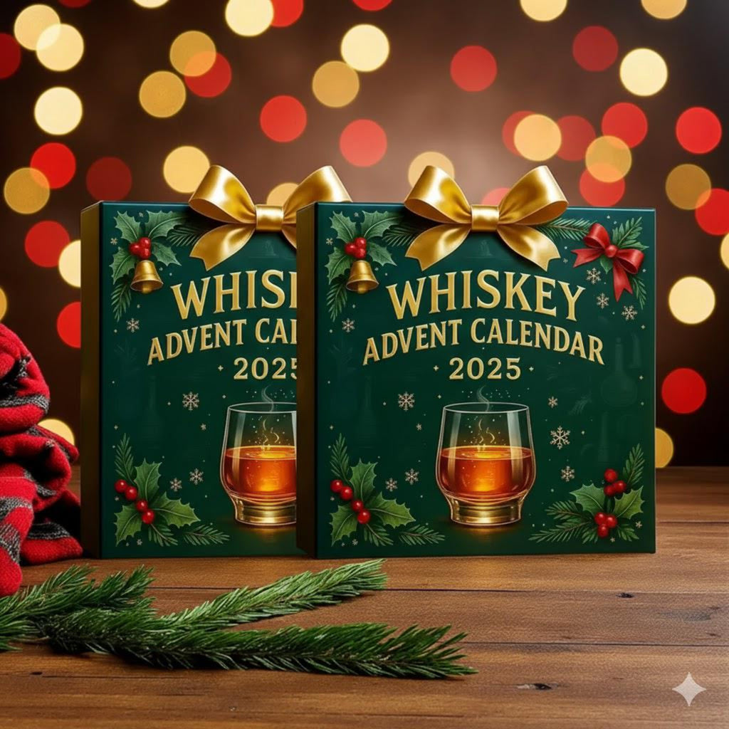 Whiskey Advent Calendar 2025: 24 Acrylic Whiskey Bottle Ornaments - Whiskey Gift Decor