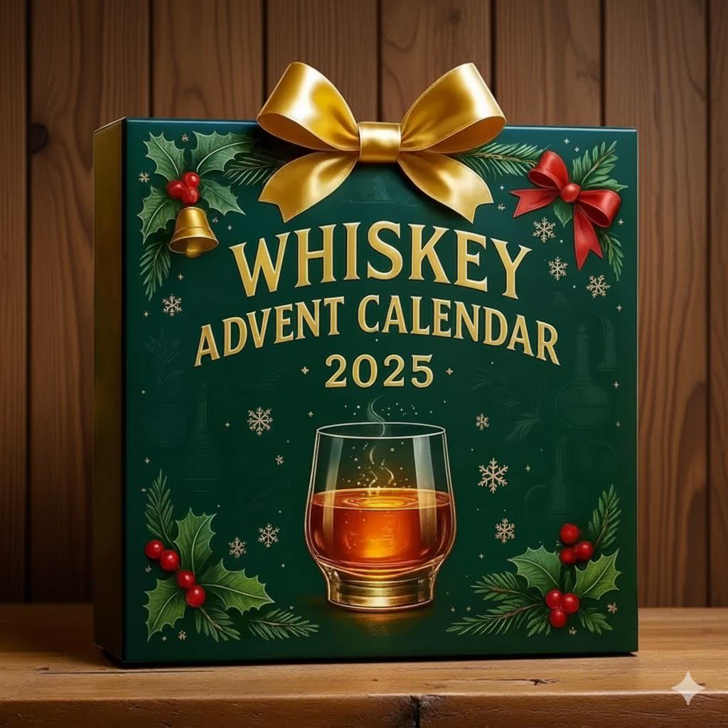 Whiskey Advent Calendar 2025: 24 Acrylic Whiskey Bottle Ornaments - Whiskey Gift Decor