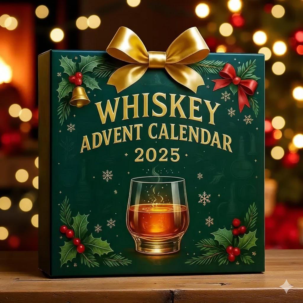 Whiskey Advent Calendar 2025: 24 Acrylic Whiskey Bottle Ornaments - Whiskey Gift Decor