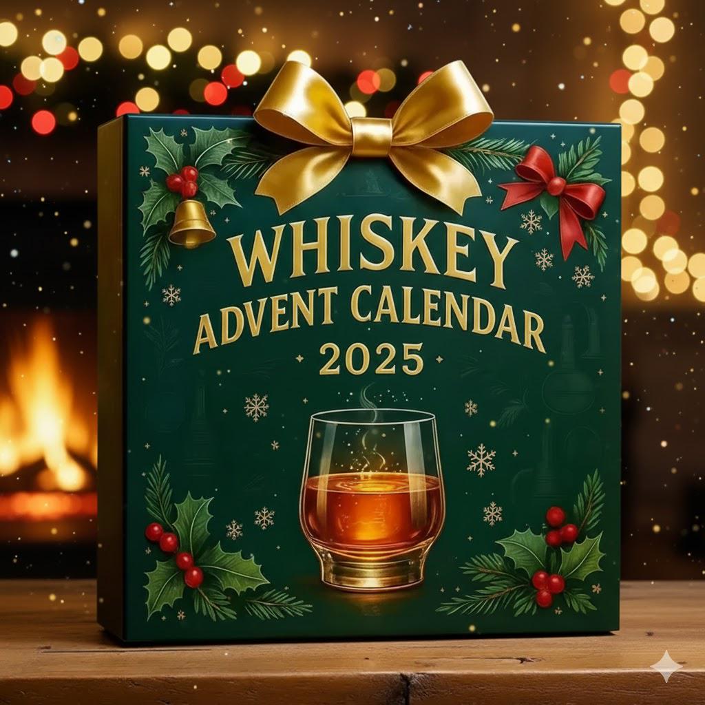 Whiskey Advent Calendar 2025: 24 Acrylic Whiskey Bottle Ornaments - Whiskey Gift Decor