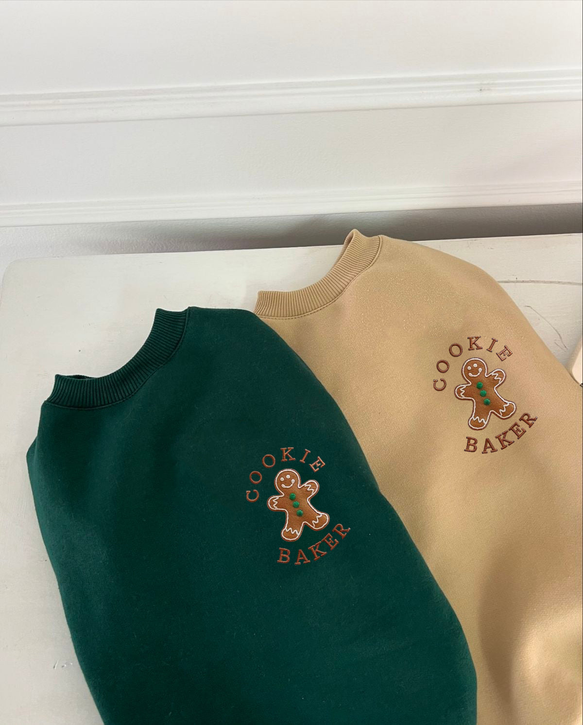 Cookie Baker Cookie Tester Embroidered Sweatshirt Set, Matching Christmas Shirts, Gingerbread Holiday Sweater, Couple Family Gift EBAC51