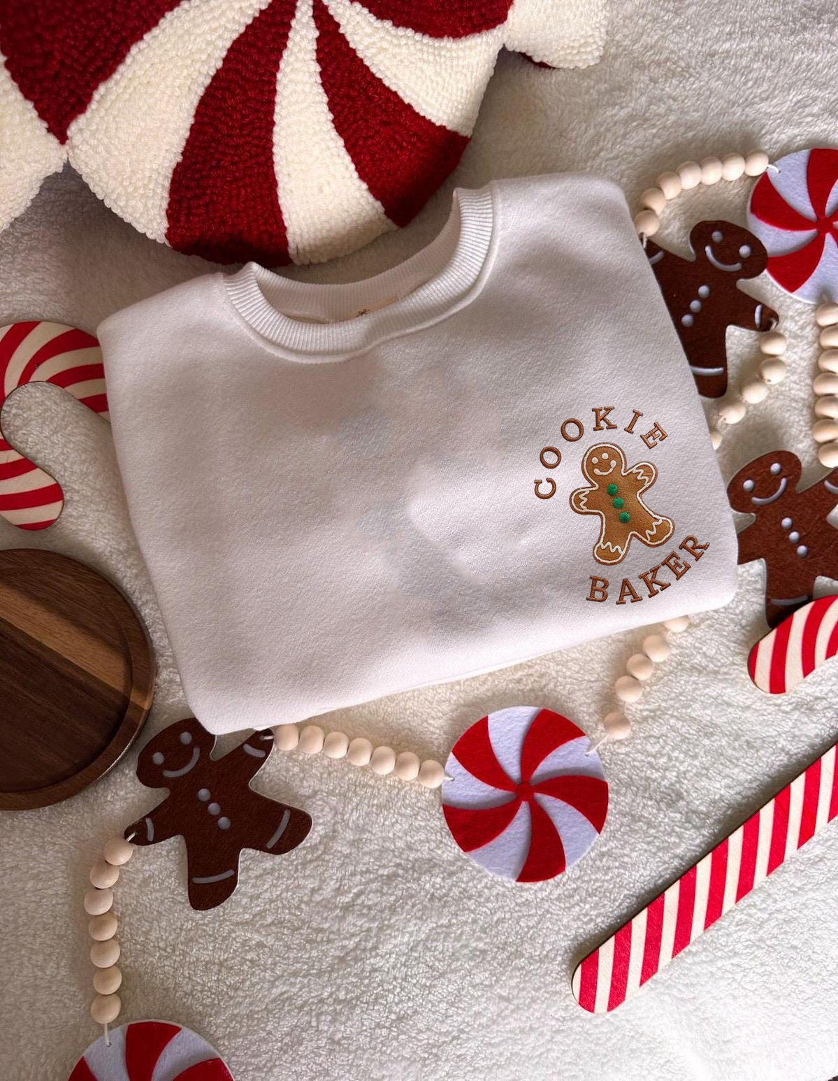 Cookie Baker Cookie Tester Embroidered Sweatshirt Set, Matching Christmas Shirts, Gingerbread Holiday Sweater, Couple Family Gift EBAC51
