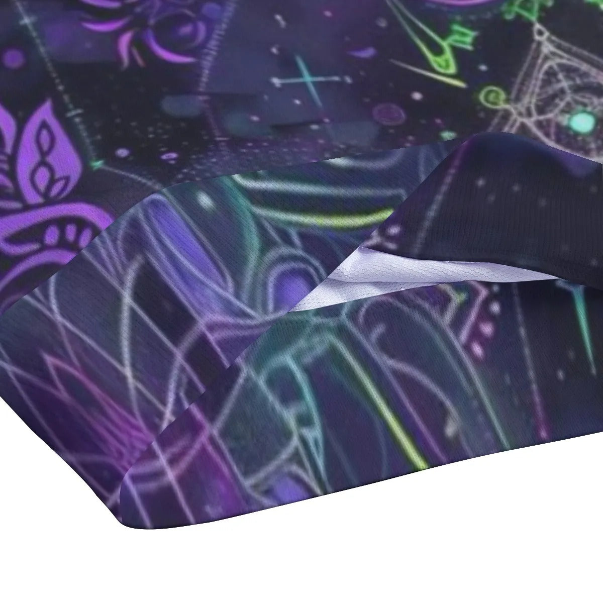 Mystic Aesthetic Tank Top, Sacred Geometry Shirt, Purple Green Mandala Top, Psychedelic Festival Wear, Spiritual Yoga Clothing, Boho Mystic Fashion, Cosmic Art Tank