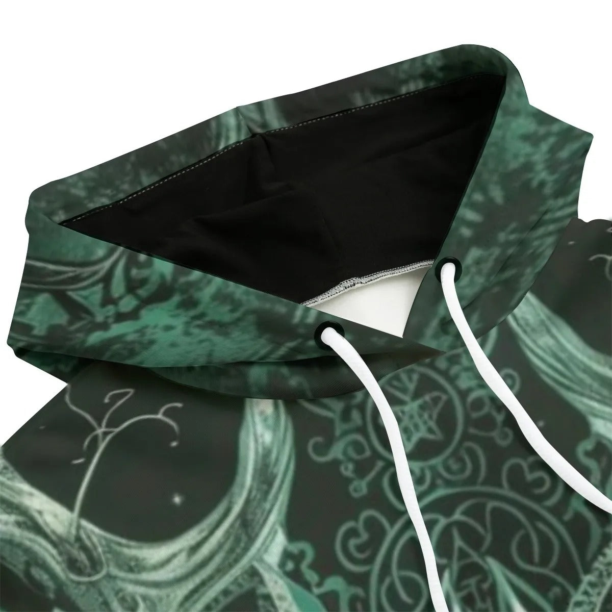 Viking Women Hoodie, Norse Mythology Hoodie, Green Celtic Art Sweatshirt, Deer Skull Design, Nordic Warrior Pullover, Pagan Festival Wear, Dark Fantasy Clothing, Mystic Fashion