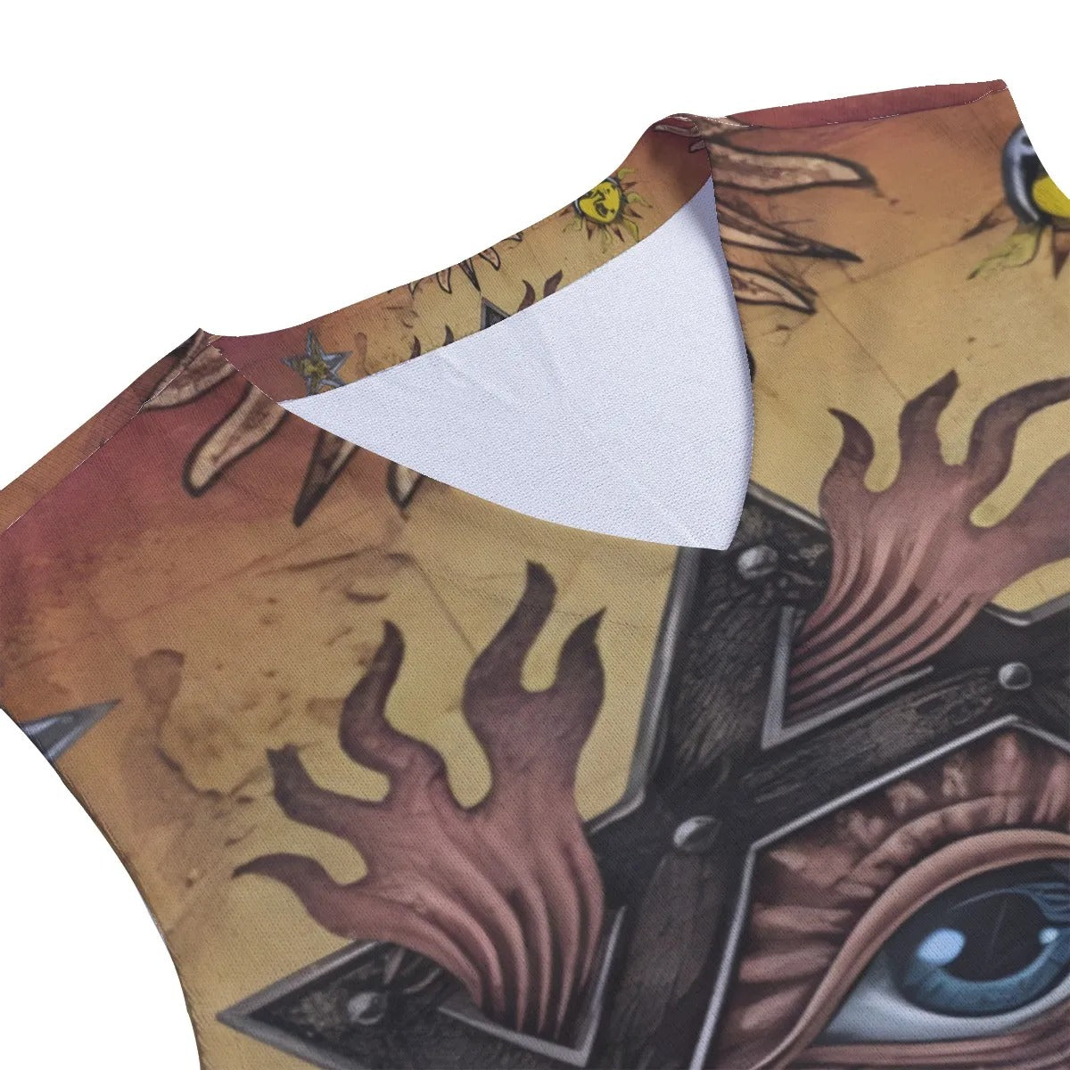 Mystic Eye Mandala Tank Top, Sacred Geometry Sleeveless Shirt, Visionary Art Festival Clothing, Esoteric Spiritual Summer Wear