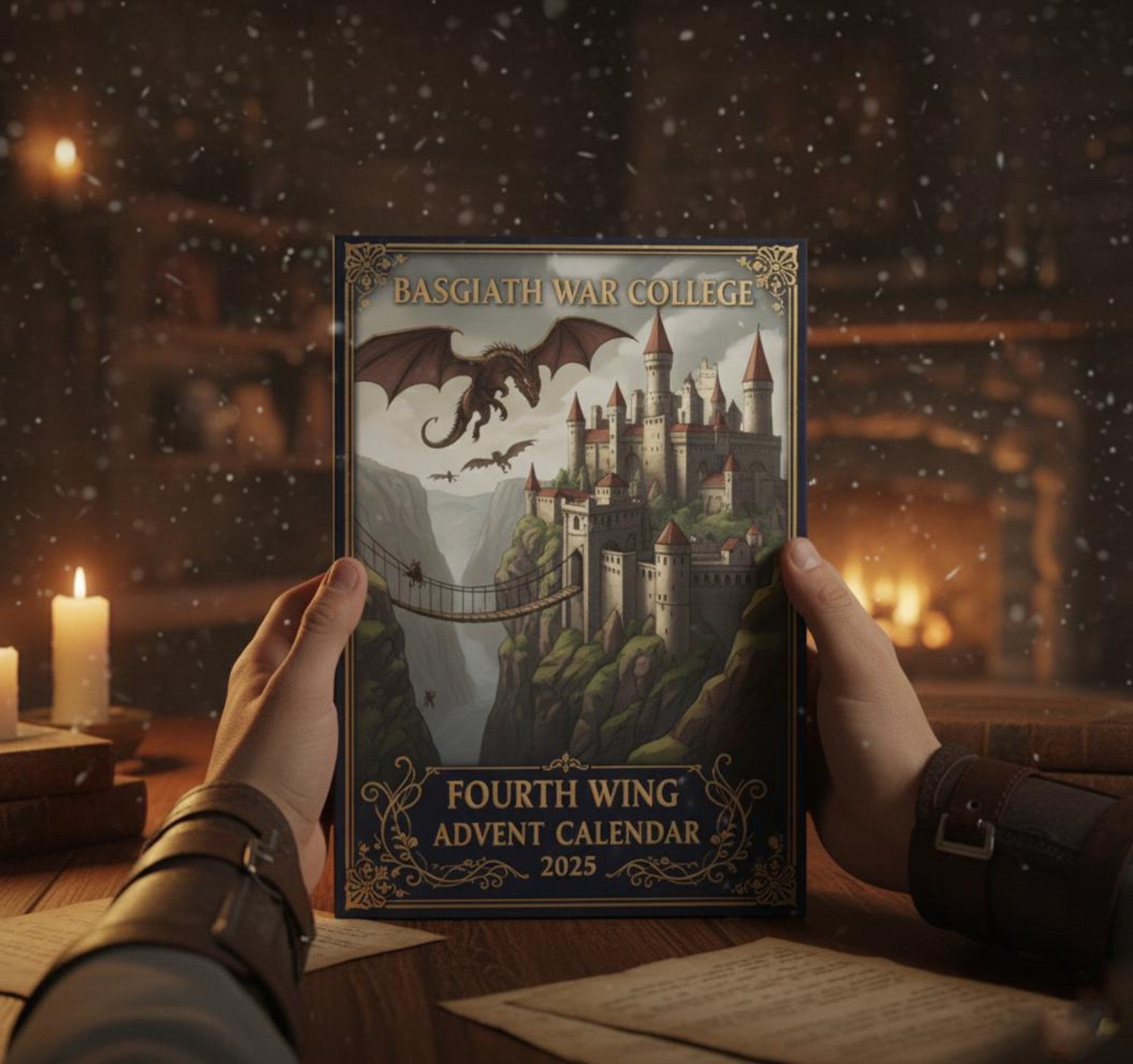 Fourth Wing Advent Calendar 2025, Basgiath War College Edition, 24 Day Dragon Rider Fantasy Christmas Gift