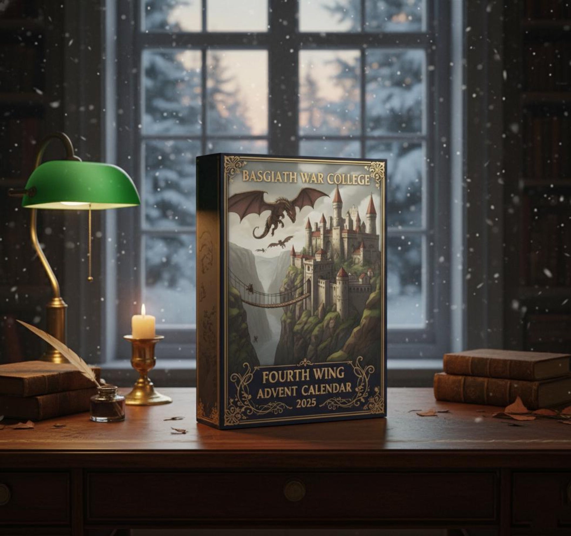 Fourth Wing Advent Calendar 2025, Basgiath War College Edition, 24 Day Dragon Rider Fantasy Christmas Gift