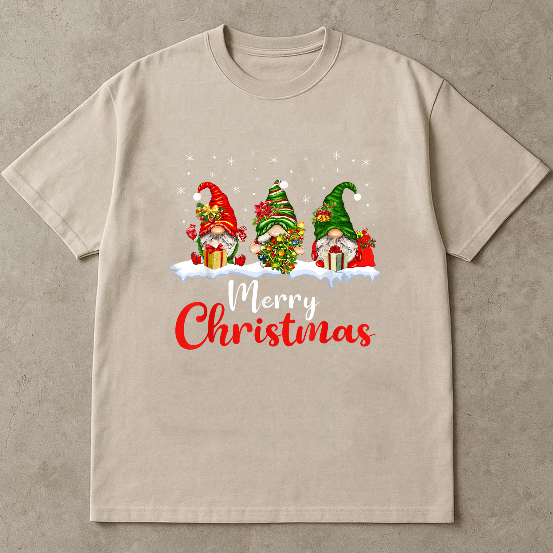 Merry Christmas Gnomes Shirt, Cute Holiday Gnome Tee, Santa Hat Winter Outfit, Festive Family Matching Top, Xmas Party Gift Idea
