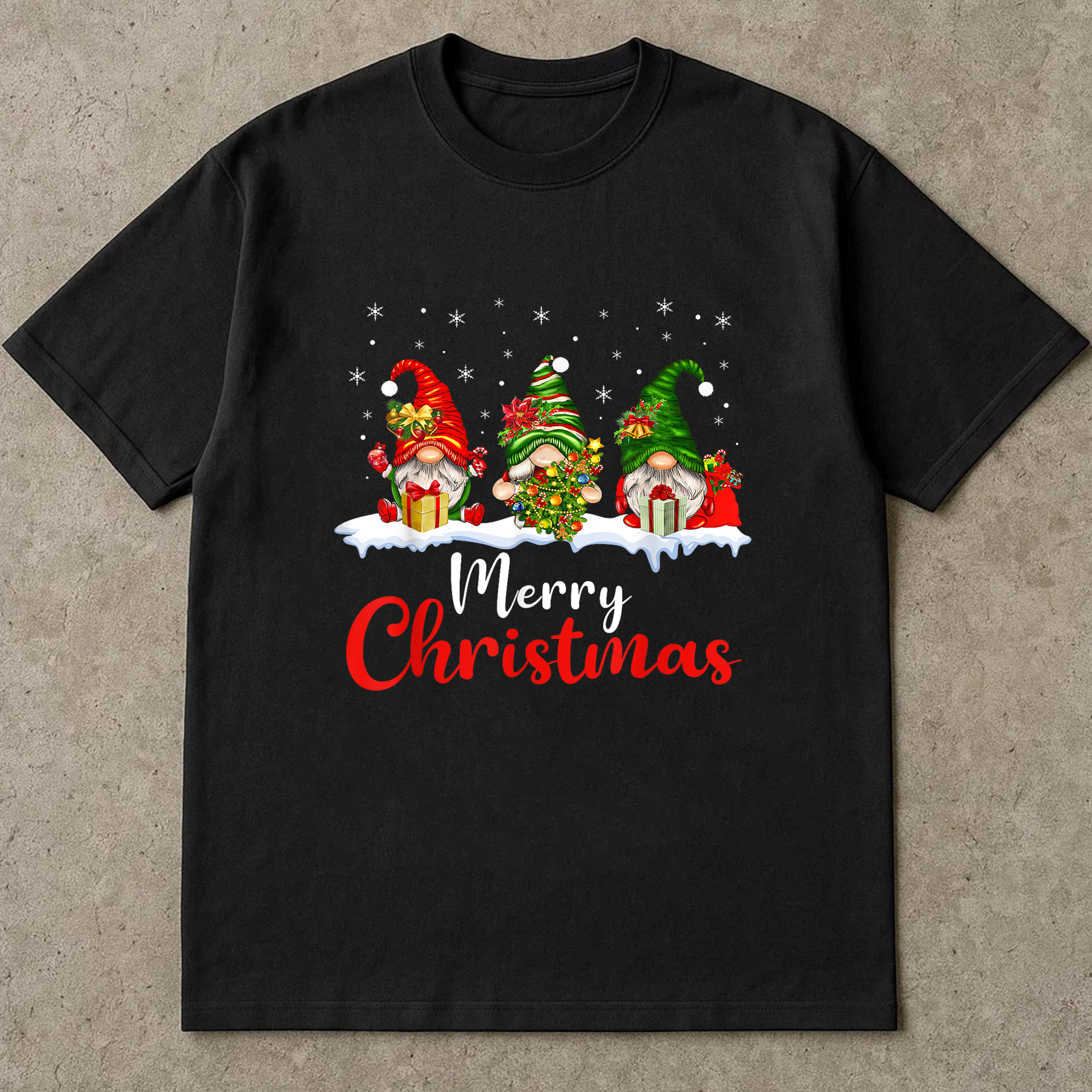 Merry Christmas Gnomes Shirt, Cute Holiday Gnome Tee, Santa Hat Winter Outfit, Festive Family Matching Top, Xmas Party Gift Idea