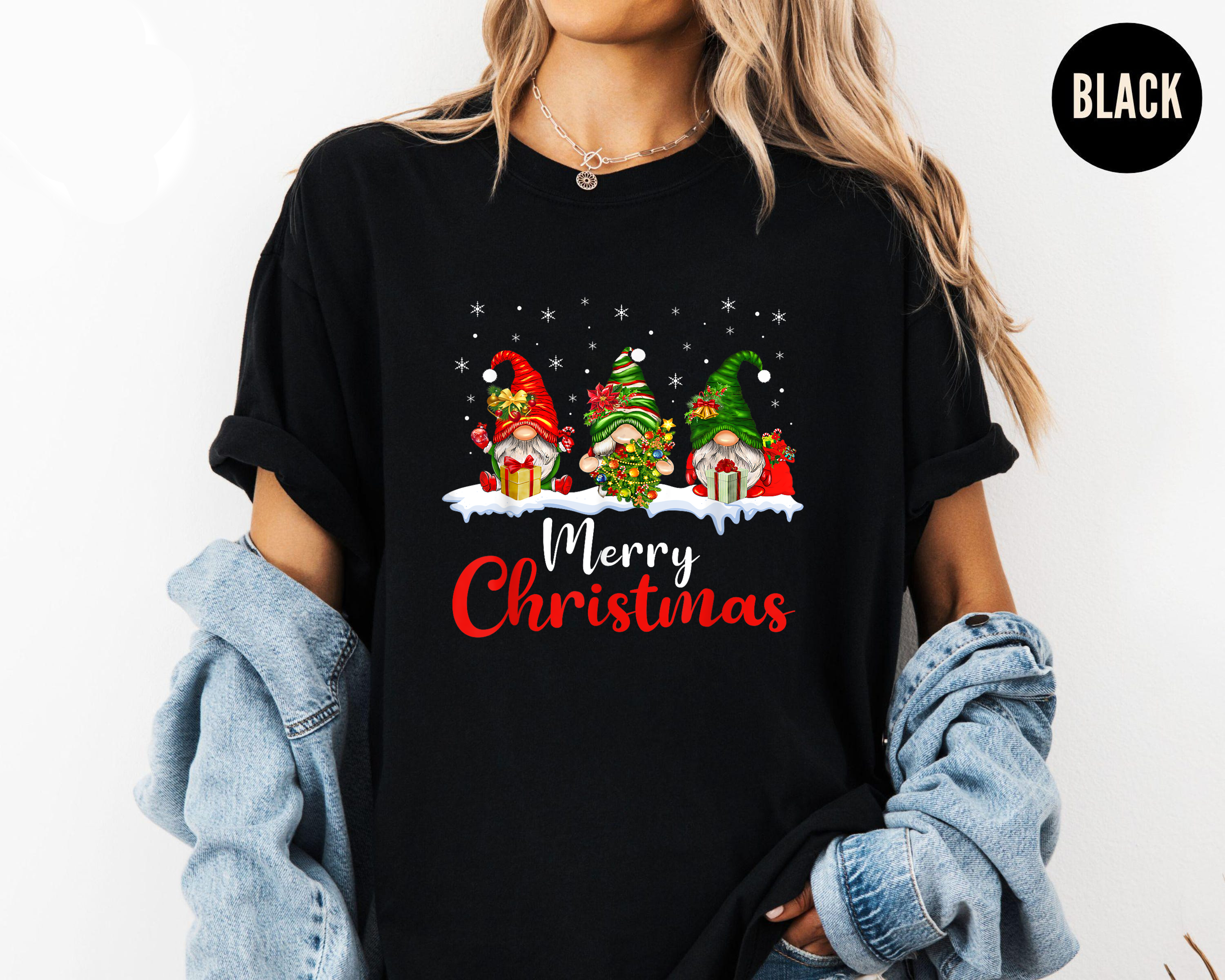 Merry Christmas Gnomes Shirt, Cute Holiday Gnome Tee, Santa Hat Winter Outfit, Festive Family Matching Top, Xmas Party Gift Idea