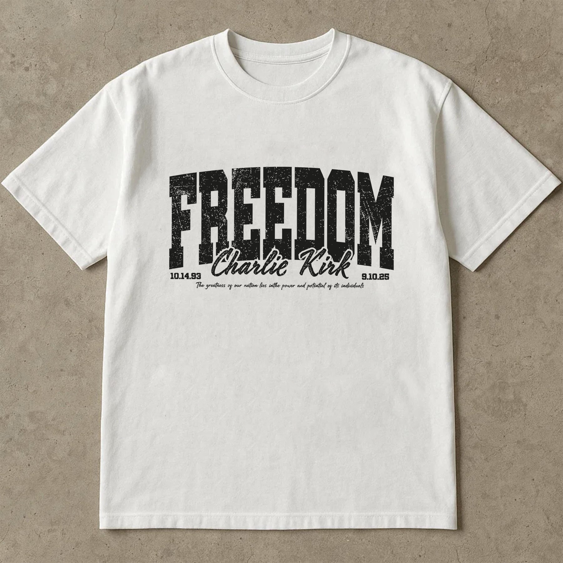 Freedom Charlie Kirk Shirt, Patriotic USA Graphic Tee, Inspirational Quote T-Shirt, American Pride Freedom Top for Men Women
