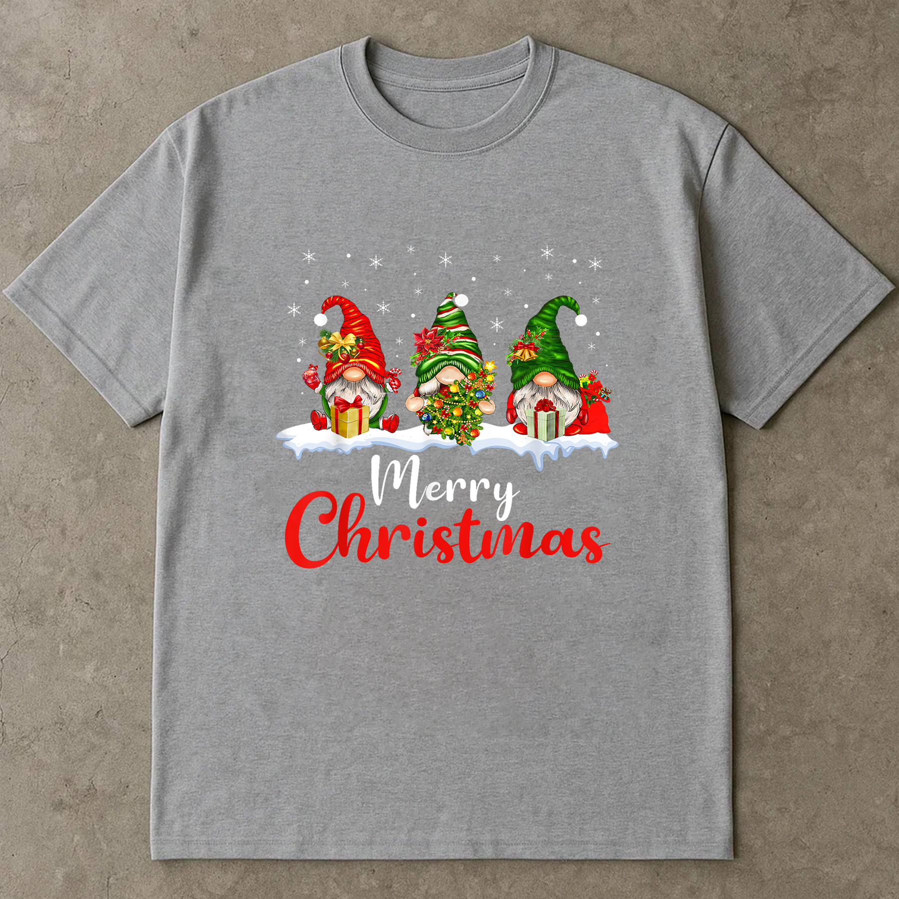 Merry Christmas Gnomes Shirt, Cute Holiday Gnome Tee, Santa Hat Winter Outfit, Festive Family Matching Top, Xmas Party Gift Idea