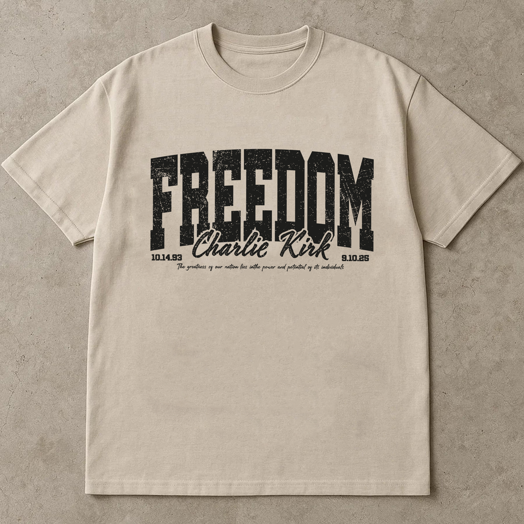 Freedom Charlie Kirk Shirt, Patriotic USA Graphic Tee, Inspirational Quote T-Shirt, American Pride Freedom Top for Men Women